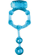 The Macho Erection Keeper Vibrating Cock Ring - Blue