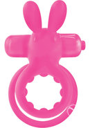 Ohare Silicone Vibrating Rabbit Cock Ring Waterproof - Pink